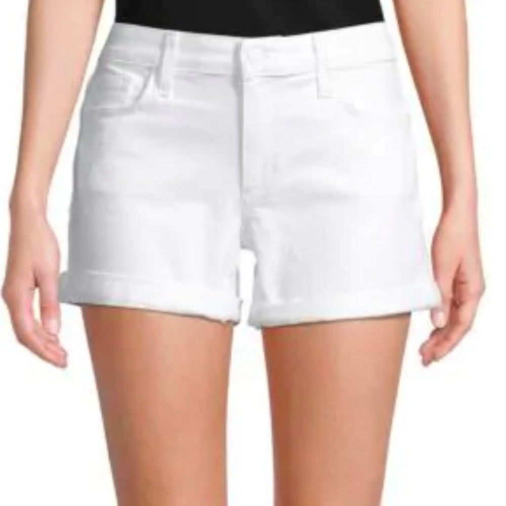 Joe's Jenny Cuffed White Distressed Denim Shorts